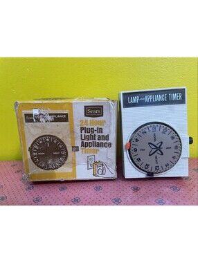 SEARS Vintage 24 Hour Plug In Light Timer with Box NIB UNTESTED AS IS Boxed
